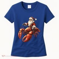 Santa Riding Lobster Funny Lobster Christmas Xmas Pajama Funny Gift Women's T-Shirt thumb 0
