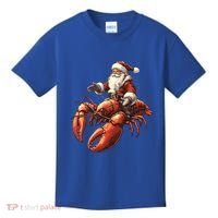 Santa Riding Lobster Funny Lobster Christmas Xmas Pajama Funny Gift Kids T-Shirt thumb 0