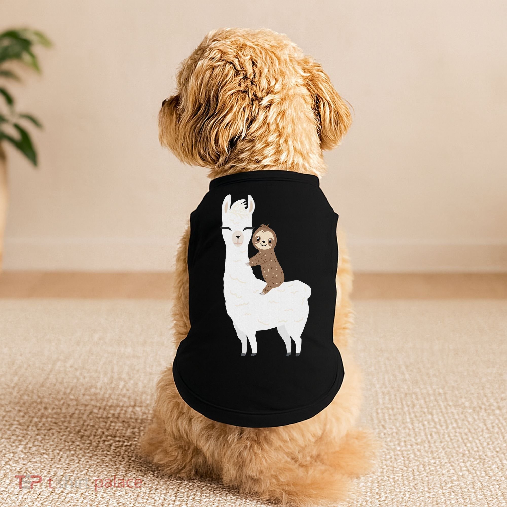 Sloth Riding Llama Funny Birthday Gift For Boy, Girl Doggie Tank