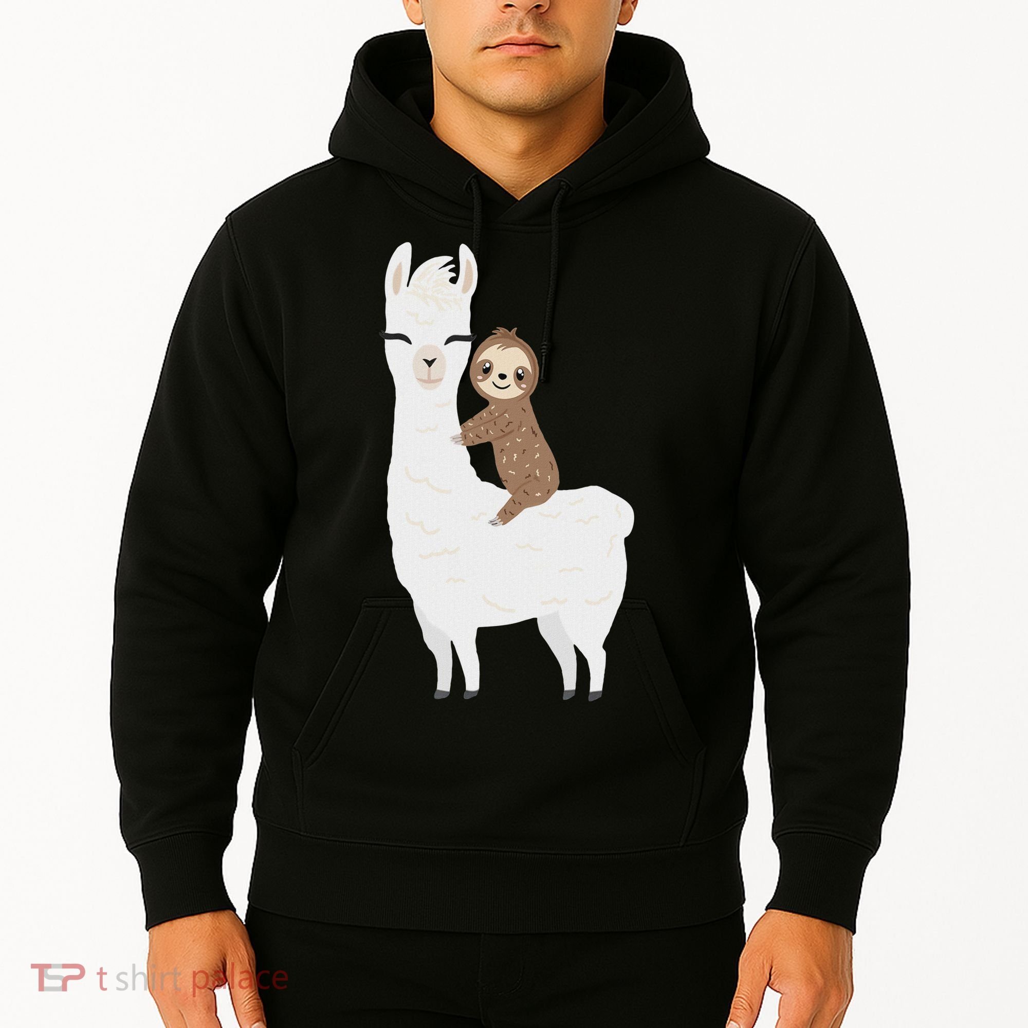 Sloth Riding Llama Funny Birthday Gift For Boy, Girl Hoodie