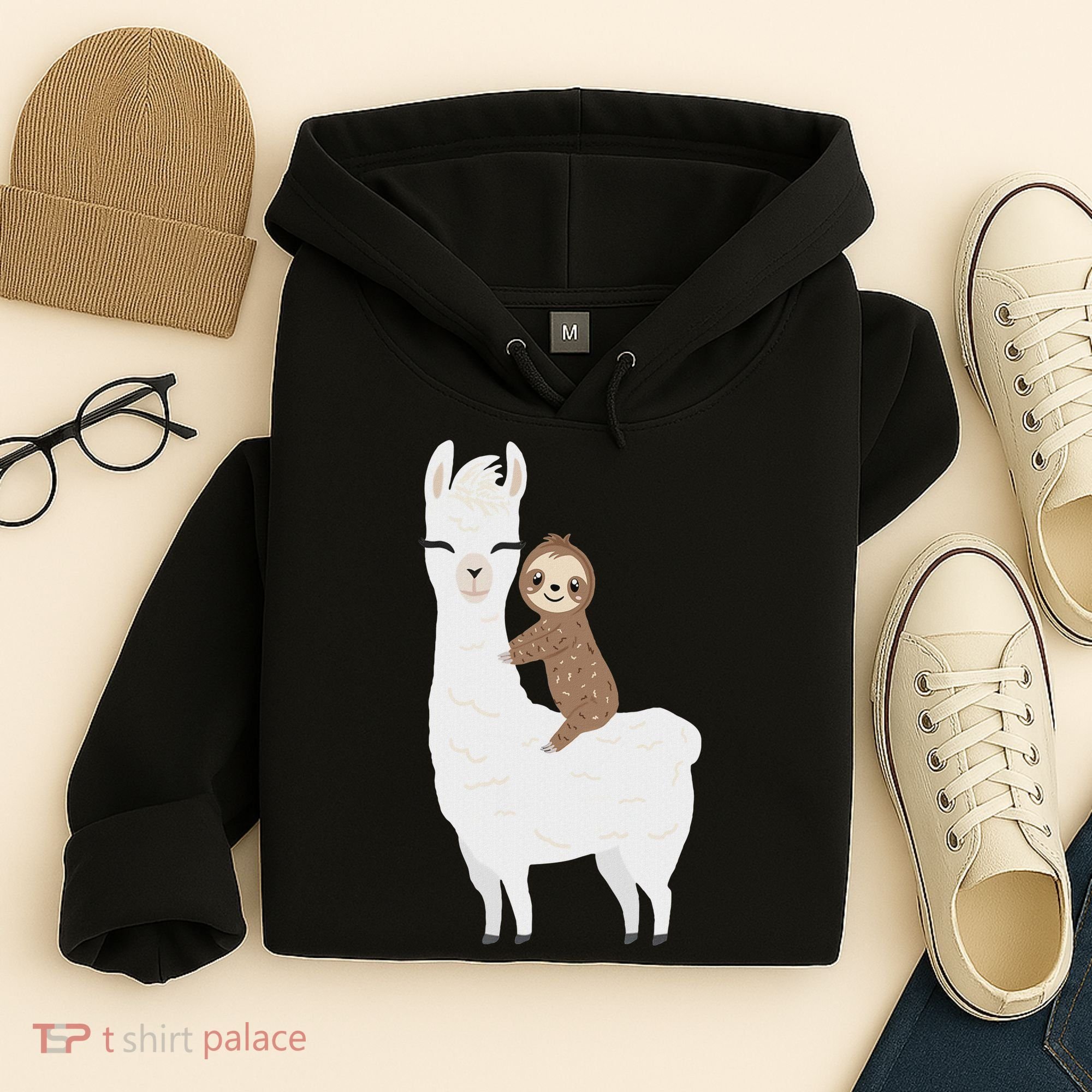 Sloth Riding Llama Funny Birthday Gift For Boy, Girl Hoodie