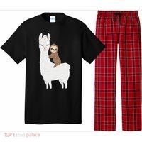 Sloth Riding Llama Funny Birthday Gift For Boy, Girl Pajama Set thumb 0