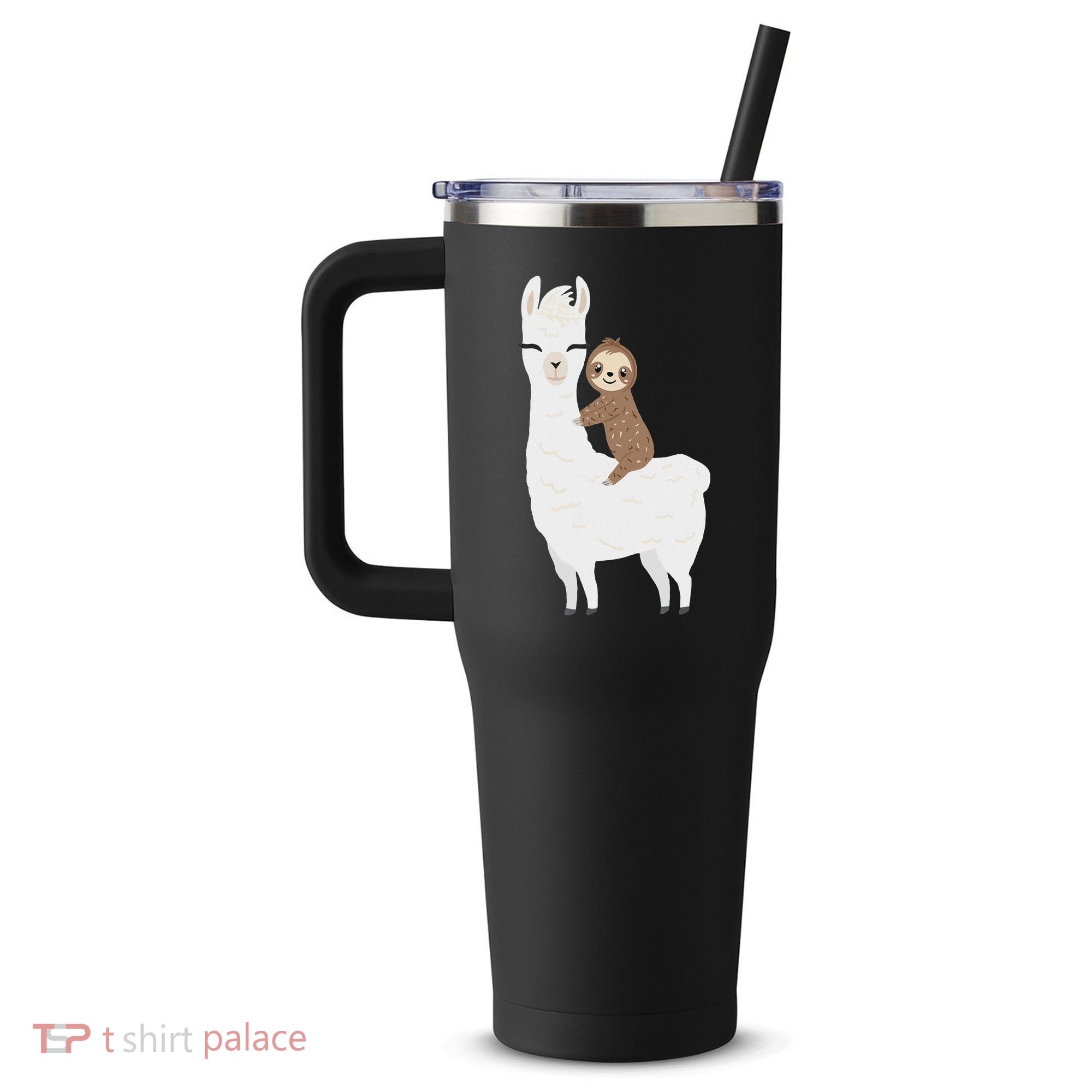 Sloth Riding Llama Funny Birthday Gift For Boy, Girl 40oz Vacuum Insulated Stainless Steel Travel Tumbler