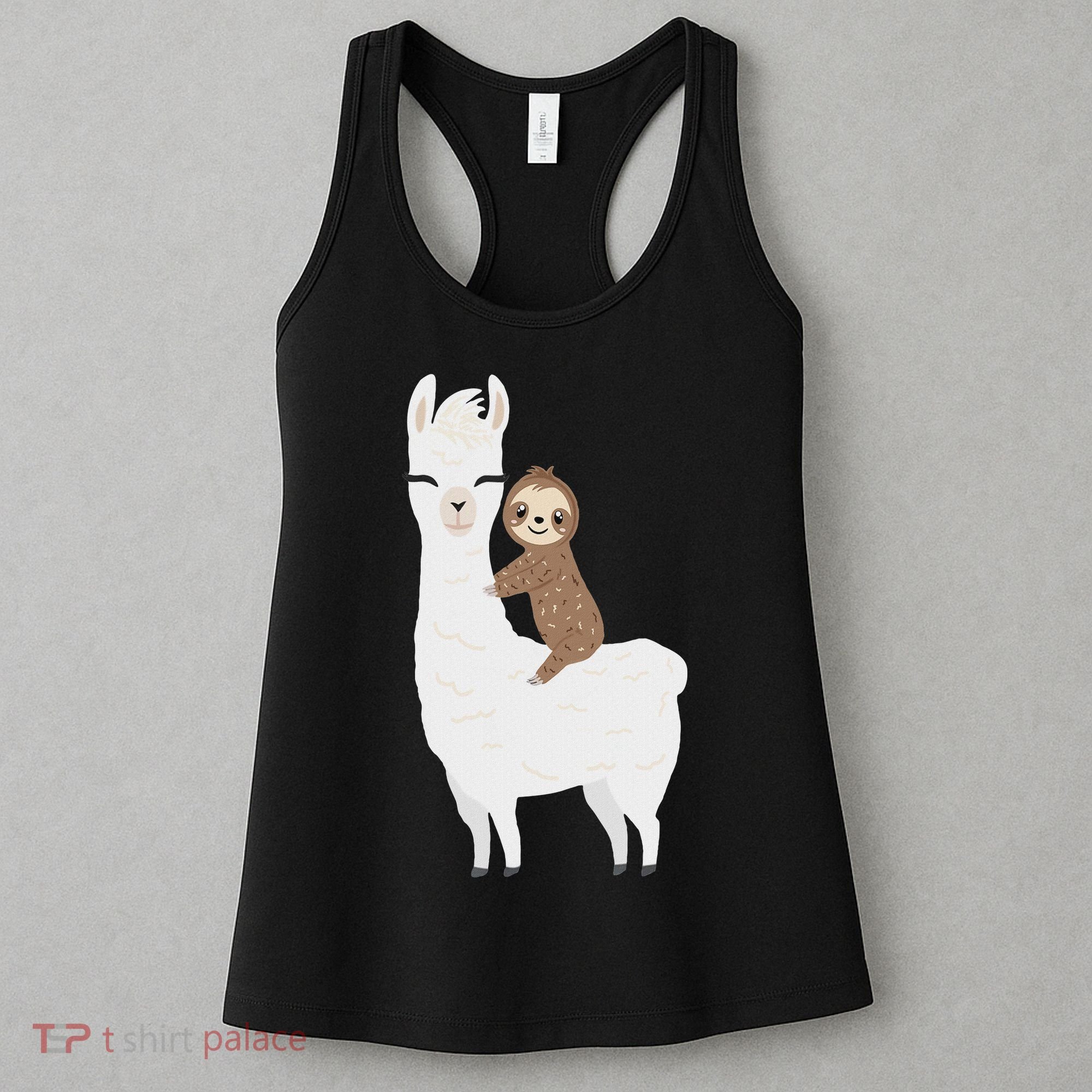 Sloth Riding Llama Funny Birthday Gift For Boy, Girl Women's Tank Top