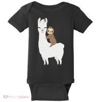 Sloth Riding Llama Funny Birthday Gift For Boy, Girl Baby Bodysuit thumb 0
