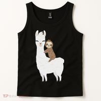 Sloth Riding Llama Funny Birthday Gift For Boy, Girl Tank Top thumb 2