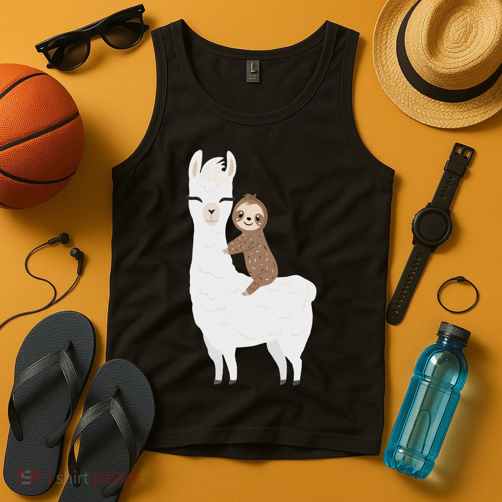 Sloth Riding Llama Funny Birthday Gift For Boy, Girl Tank Top