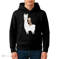 Sloth Riding Llama Funny Birthday Gift For Boy, Girl Kids Hoodie thumb 4
