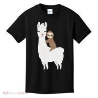 Sloth Riding Llama Funny Birthday Gift For Boy, Girl Kids T-Shirt thumb 0