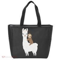Sloth Riding Llama Funny Birthday Gift For Boy, Girl Tote Bag thumb 0