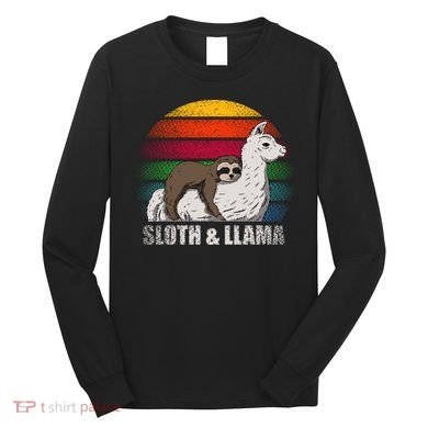 Sloth Riding LLAMA Long Sleeve Shirt