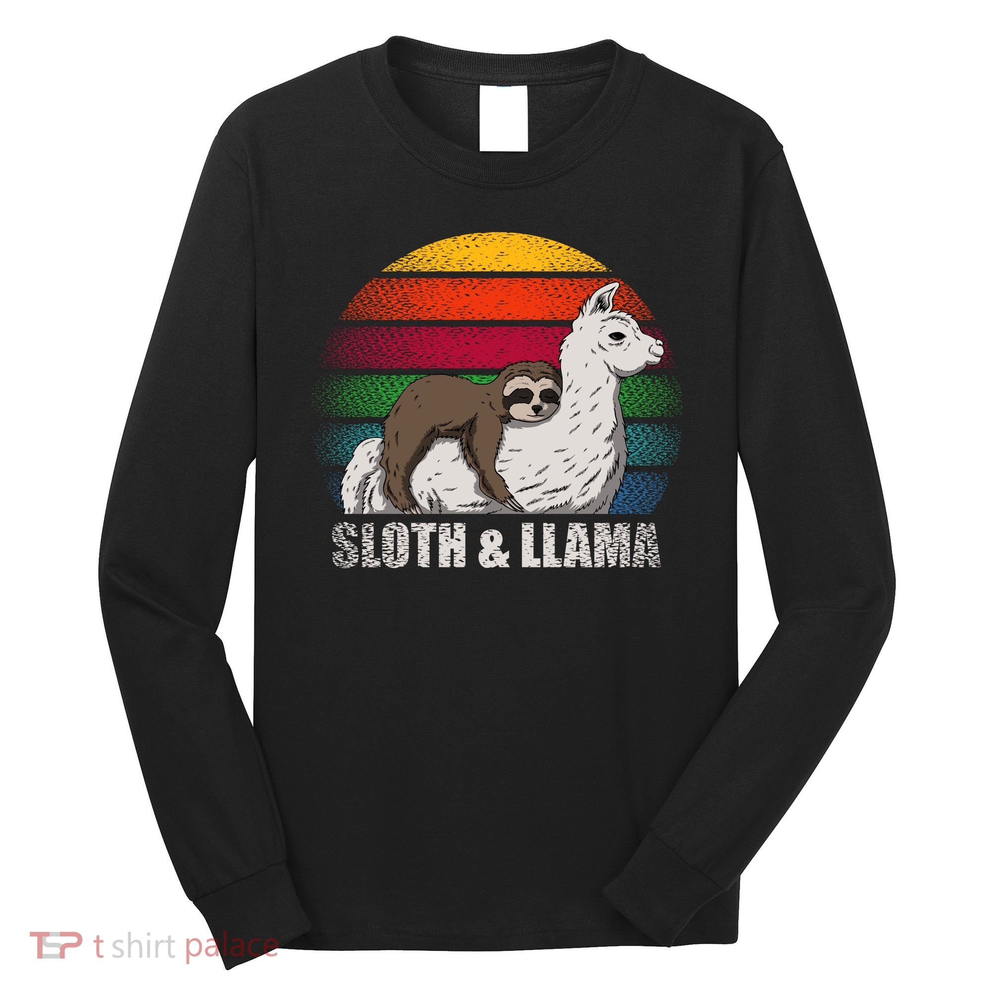 Sloth Riding LLAMA Long Sleeve Shirt