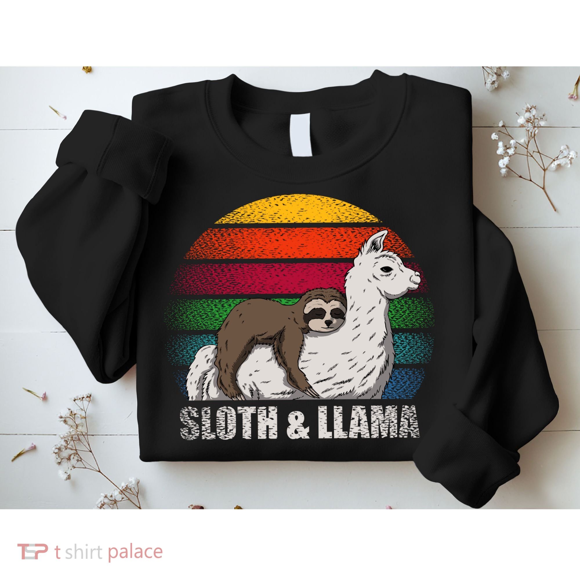 Sloth Riding LLAMA Sweatshirt