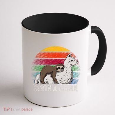 Sloth Riding LLAMA Coffee Mug back