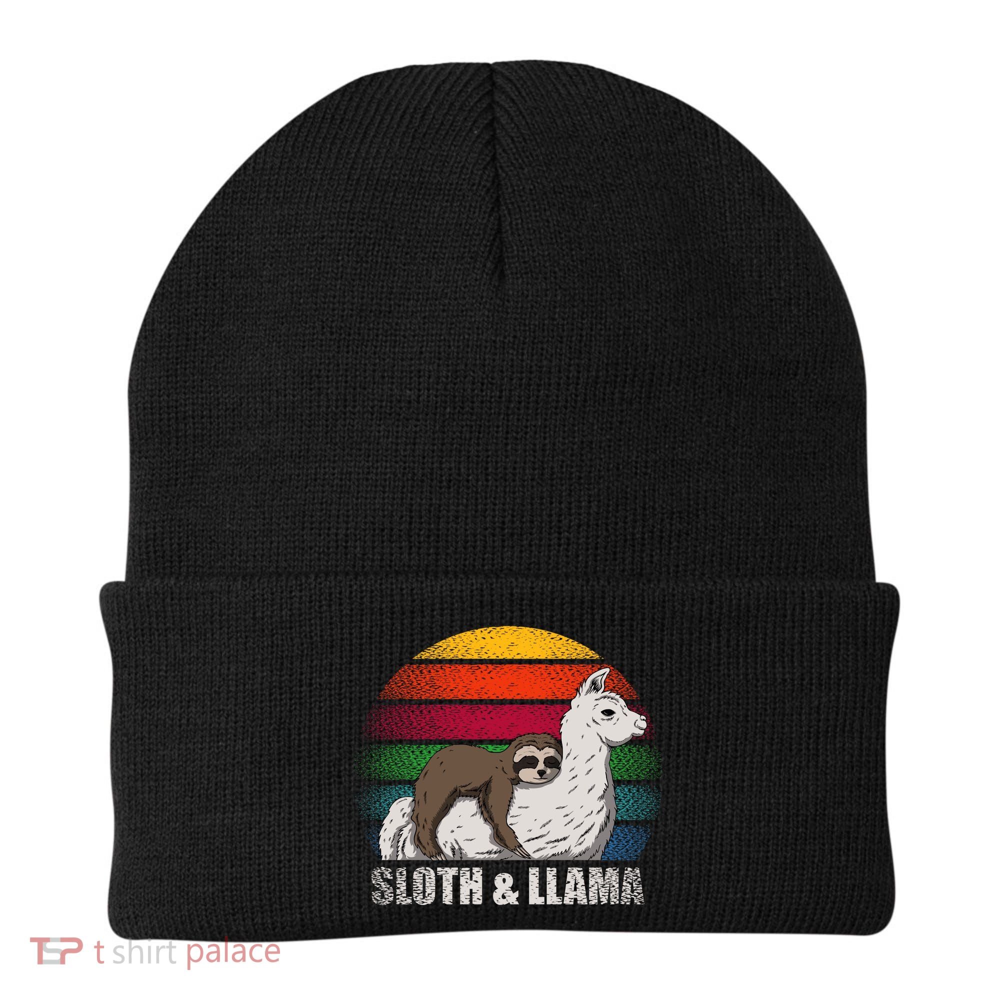 Sloth Riding LLAMA Beanie