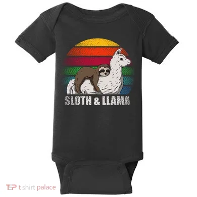 Sloth Riding LLAMA Baby Bodysuit