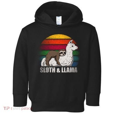Sloth Riding LLAMA Toddler Hoodie