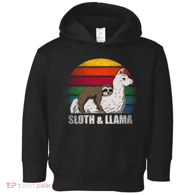Sloth Riding LLAMA Toddler Hoodie