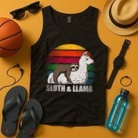 Sloth Riding LLAMA Tank Top thumb 4