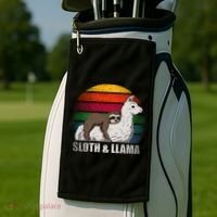 Sloth Riding LLAMA Golf Towel thumb 2
