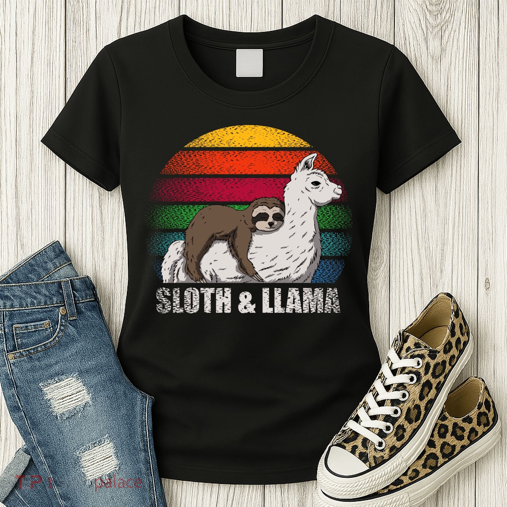 Sloth Riding LLAMA Women's T-Shirt