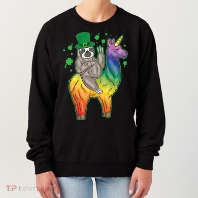 Sloth Rainbow Leprechaun Women's Sweatshirt