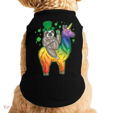 Sloth Rainbow Leprechaun Doggie Tank