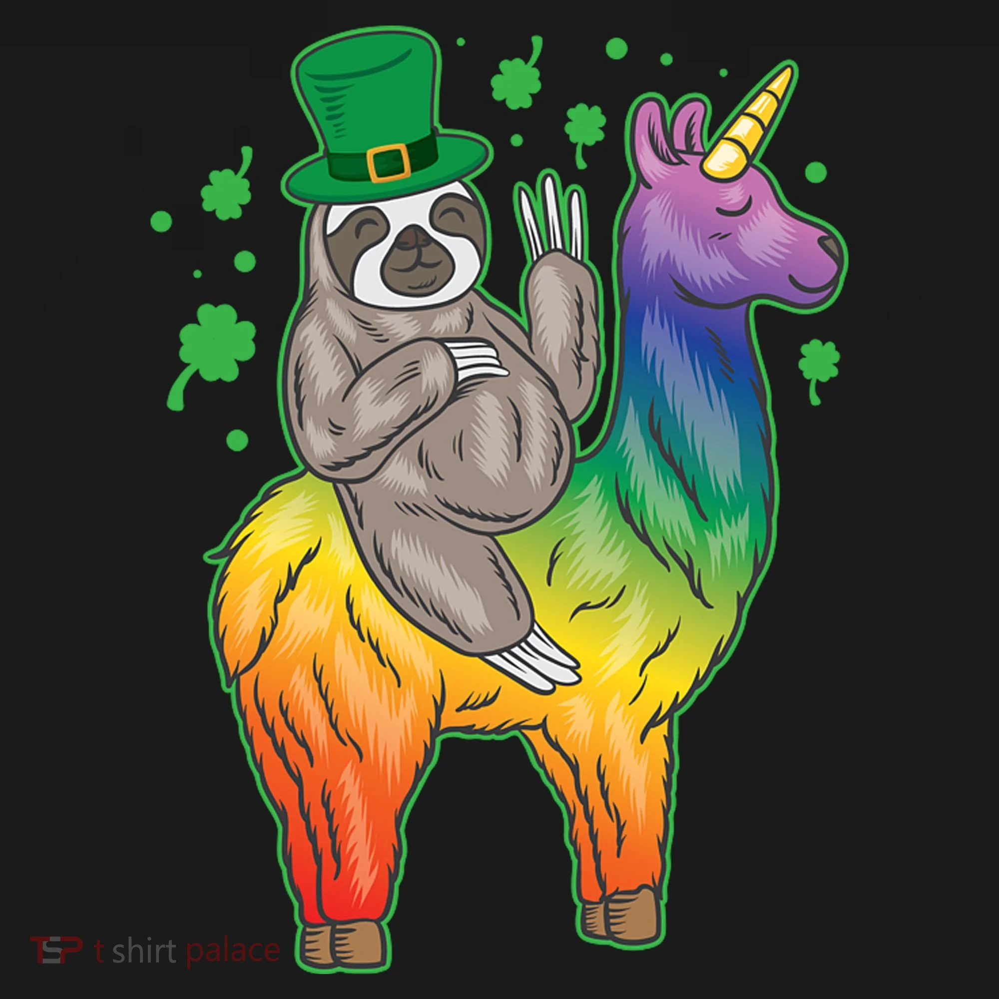 Sloth Rainbow Leprechaun Doggie Tank