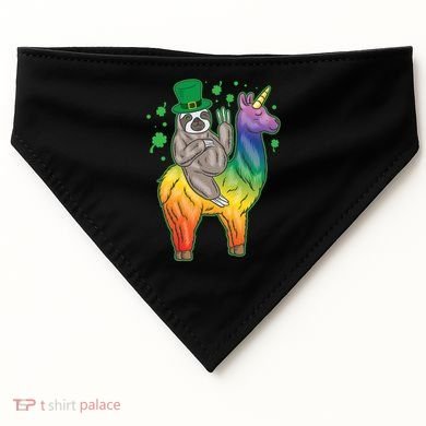 Sloth Rainbow Leprechaun USA-Made Doggie Bandana