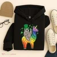 Sloth Rainbow Leprechaun Hoodie thumb 4