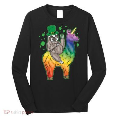 Sloth Rainbow Leprechaun Long Sleeve Shirt