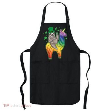 Sloth Rainbow Leprechaun Apron