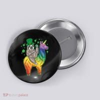 Sloth Rainbow Leprechaun Button thumb 0