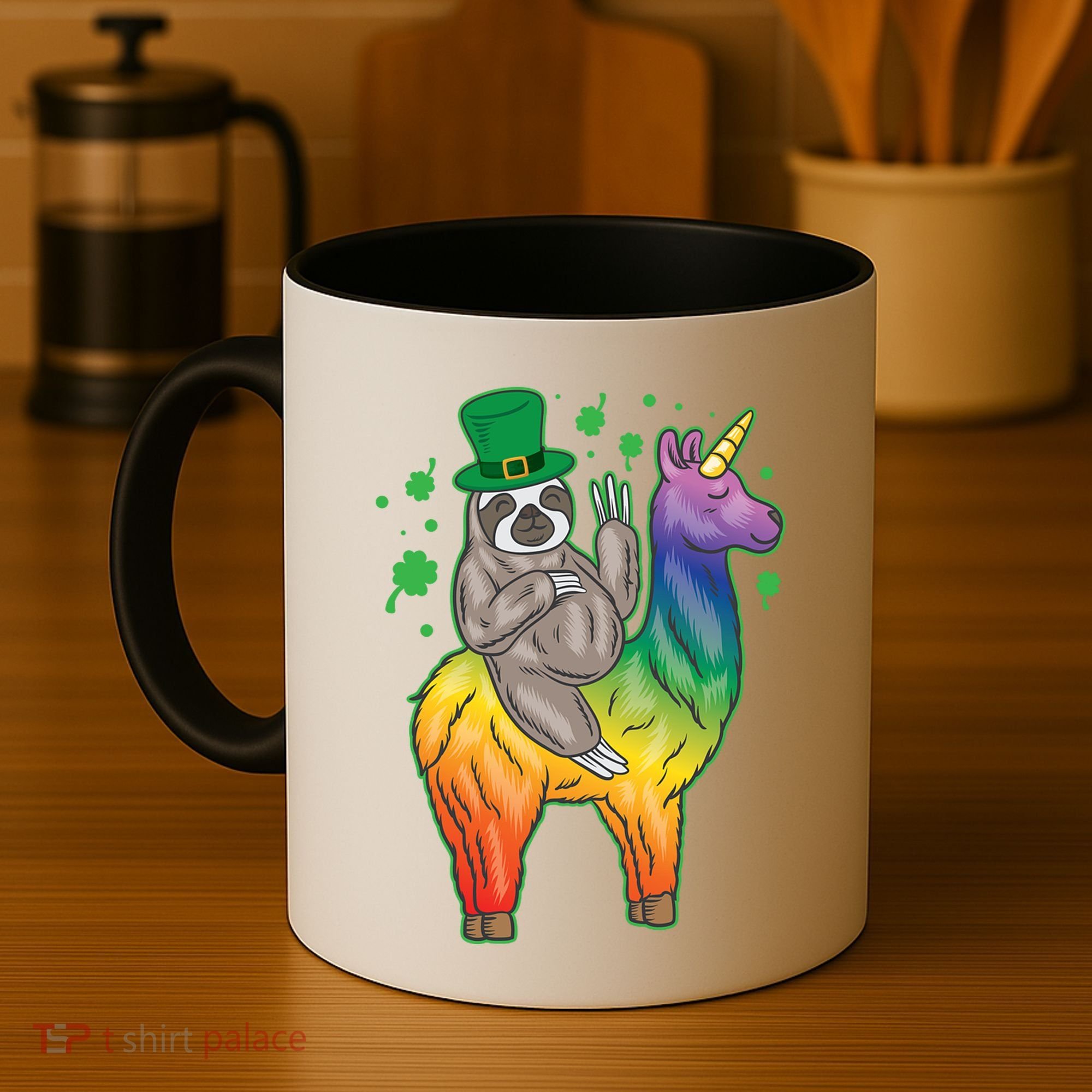Sloth Rainbow Leprechaun Coffee Mug