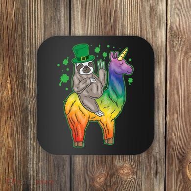 Sloth Rainbow Leprechaun Coaster