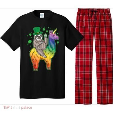 Sloth Rainbow Leprechaun Pajama Set