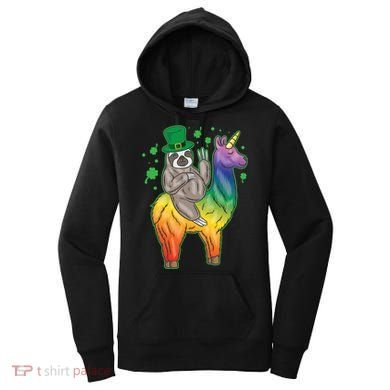 Sloth Rainbow Leprechaun Women's Hoodie