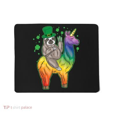 Sloth Rainbow Leprechaun Mousepad