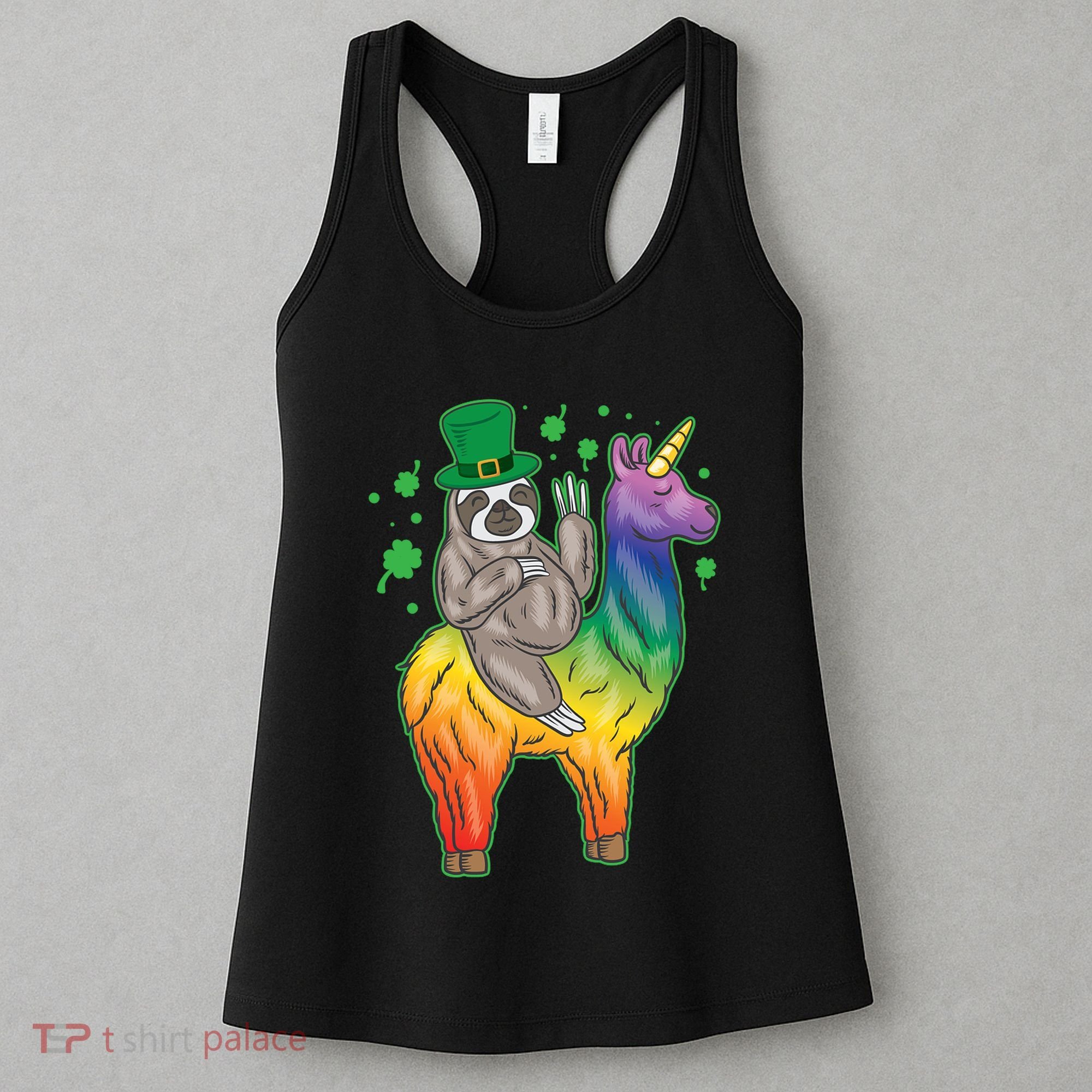 Sloth Rainbow Leprechaun Women's Tank Top