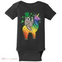 Sloth Rainbow Leprechaun Baby Bodysuit thumb 0