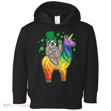 Sloth Rainbow Leprechaun Toddler Hoodie
