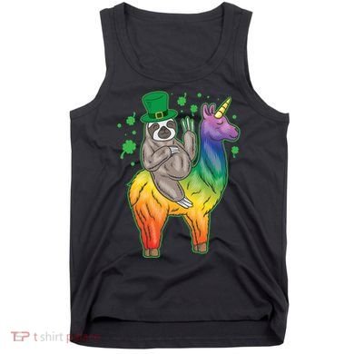 Sloth Rainbow Leprechaun Tank Top