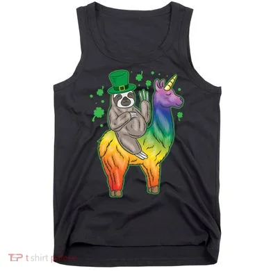 Sloth Rainbow Leprechaun Tank Top