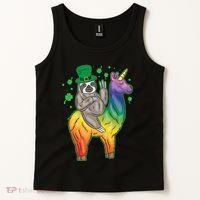 Sloth Rainbow Leprechaun Tank Top thumb 2
