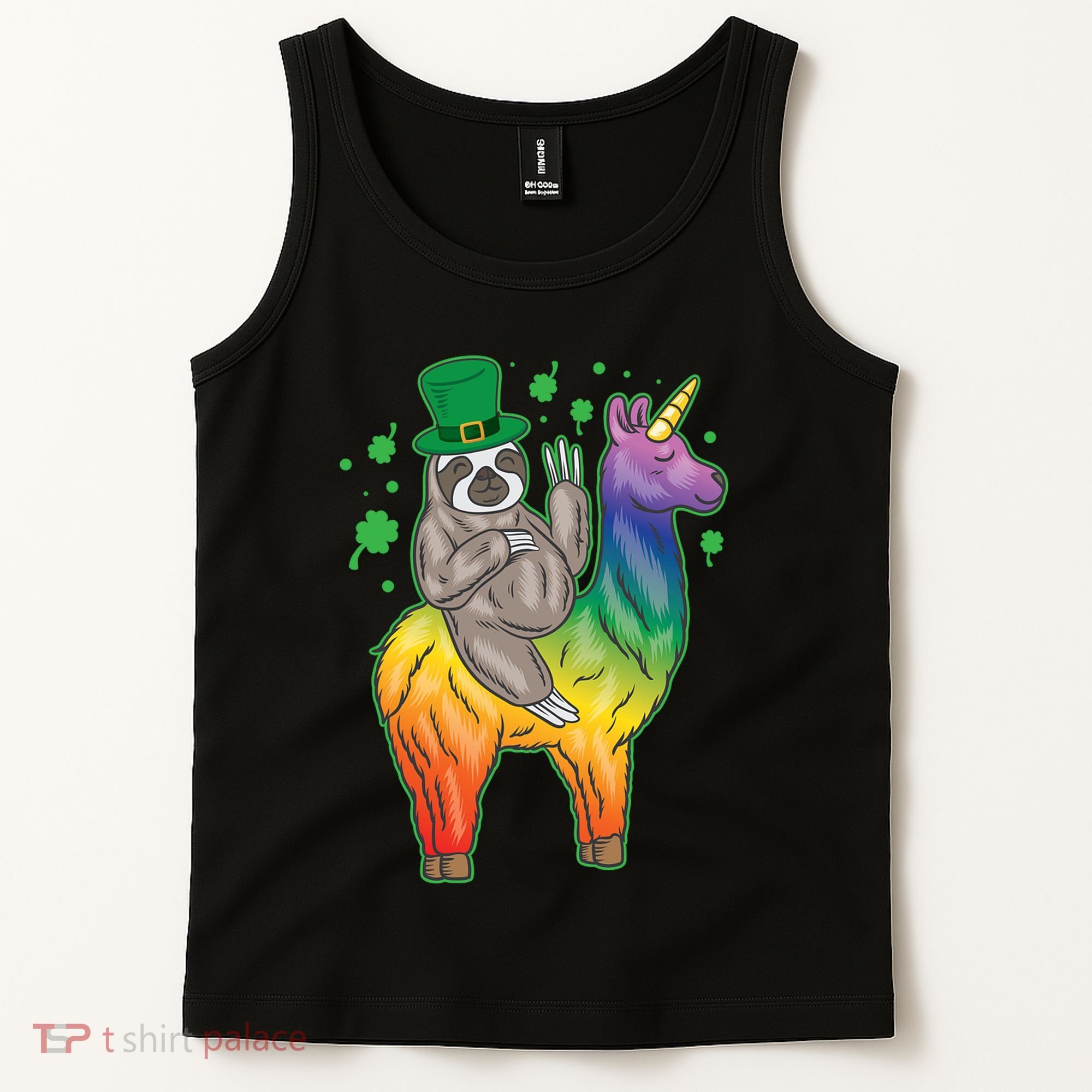 Sloth Rainbow Leprechaun Tank Top