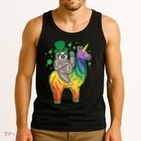 Sloth Rainbow Leprechaun Tank Top thumb 3