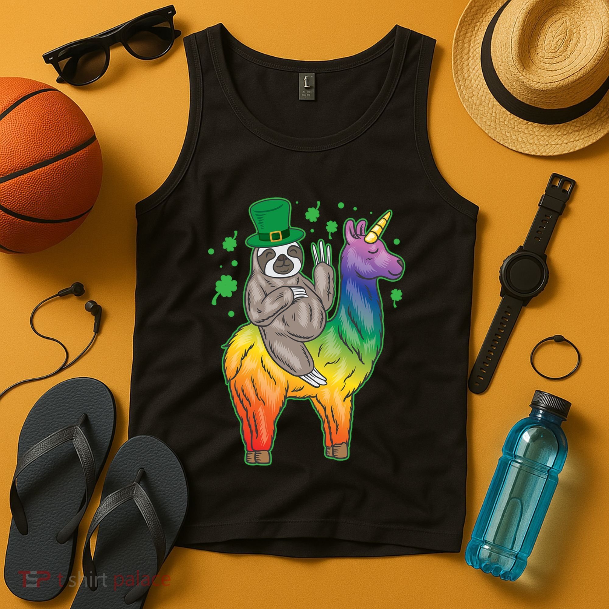 Sloth Rainbow Leprechaun Tank Top