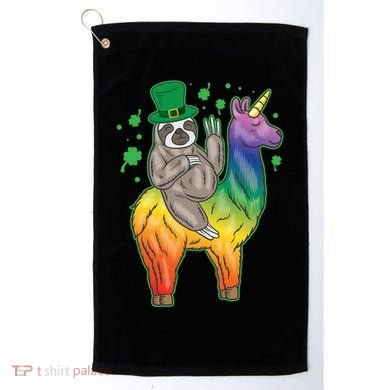 Sloth Rainbow Leprechaun Golf Towel