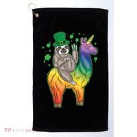 Sloth Rainbow Leprechaun Golf Towel thumb 0