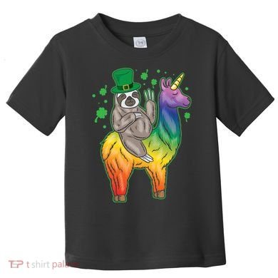 Sloth Rainbow Leprechaun Toddler T-Shirt